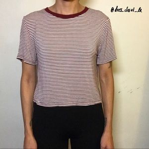 Forever 21 Cropped Tee with Stripes
